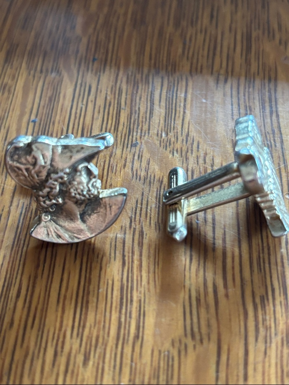 Classic Gold-Tone Men’s Cufflinks - Sculpted Profile Design